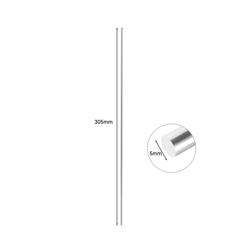 Eowpower 10 Pieces 5 X 305 mm Aluminum Round Rods