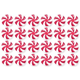 25 x 25 mm Red White Christmas Tree Decoration Pendant Candy DIY Acrylic Christmas Swirl Garland Candy Ornament Christmas Decoration Christmas Tree Decoration for Christmas Tree Decorations Christmas Tree Pendants