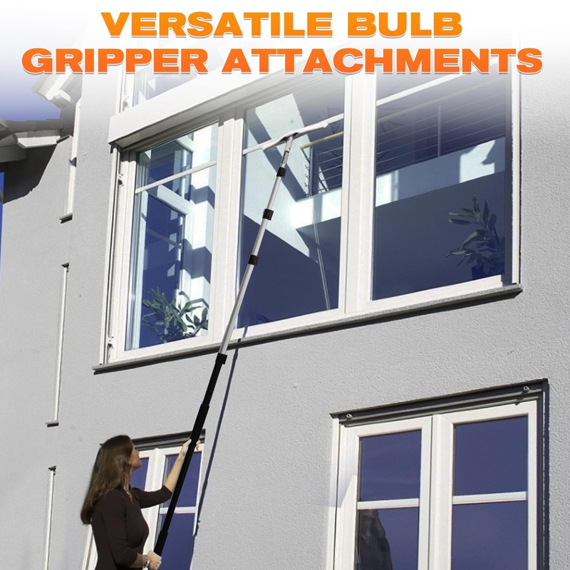 28FT Reach Telescopic Extension Pole, 5-20FT Multi-Purpose Extendable Pole with