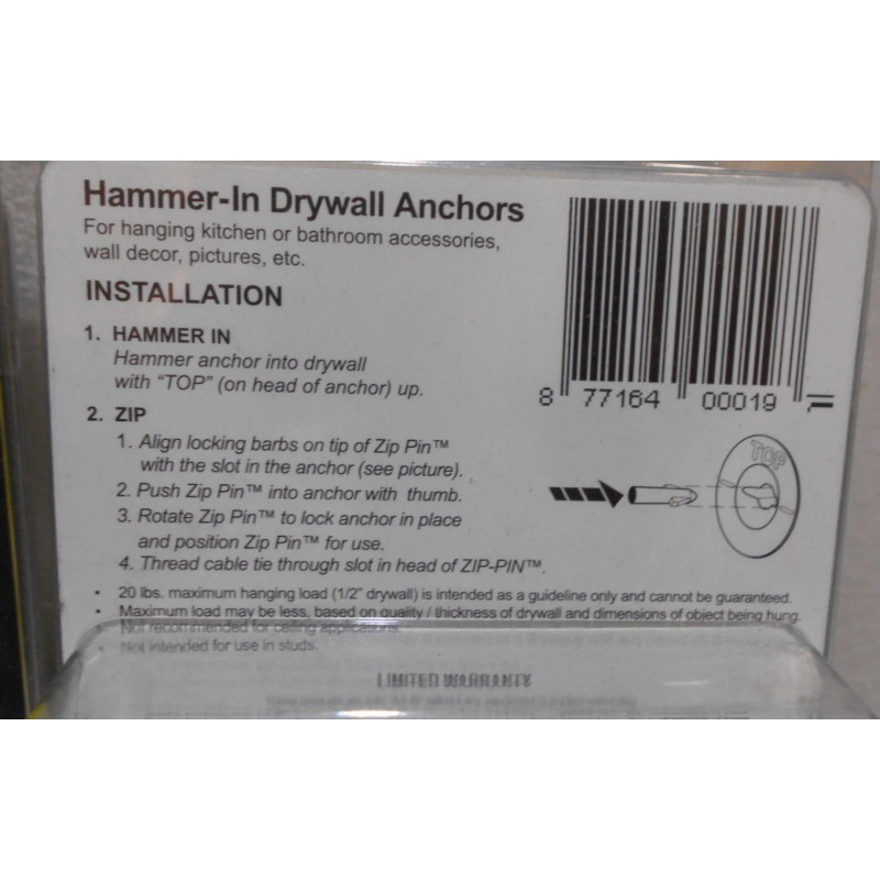 RAPTOR X2 RAPTOR HAMMER IN DRYWALL ANCHORS WITH SMALL CABLE