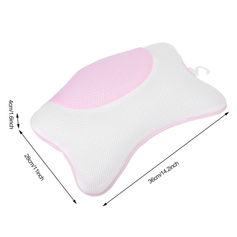 Soft Mesh Bath Pillow Fatigue Relief Relaxation Home Spa Bathtub
