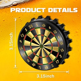 Buleens Magnetic Bottle Opener for Fridge, Cute Funny Designer Beer Bottle Opener Magnet for Refrigerator with Dart Board Sticker for Men Women, for Beer Lovers, Black