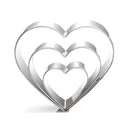 ZDYWY 3 Piece Heart Shape Biscuit Cookie Cutter