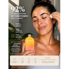 Suero iluminador de vitamina C para la cara y las manchas oscuras | Suero facial con vitamina C para mujeres antienvejecimiento | Suero iluminador de 