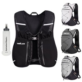 Tavaler Running Vest for Men and Women, 5L, Adjustable Running Vest with Water Bottle, 500 ml, Running Backpack, Ultralight & Breathable, Hydration Vest Running for Running, Cycling, Marathon