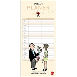 Loriot Planer für zwei 2024. Humorvoller Partnerkalender mit 2 Spalten und viel Platz für Eintragungen. Wandkalender. zum Eintragen. Jahres- 2 Personen. ( Kalender)