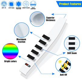 MCHMFG Motorcycle Universal Seat Cover Non-Slip Rubber Striped Gripper Soft Stamp for CRF WR WRF RMZ YZF SXF EXC EXC XC SX CR KLX Dirt Pit Bike Motocross Off Road Motorbike (White)