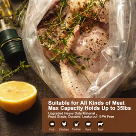 Xsourcer Turkey Brining Bag, 3 Pack Extra Large Thickened Brine Bag for Chicken, Double Zippers Seal Brine Bags for Beef/Pork, Holds Up to 35lbs