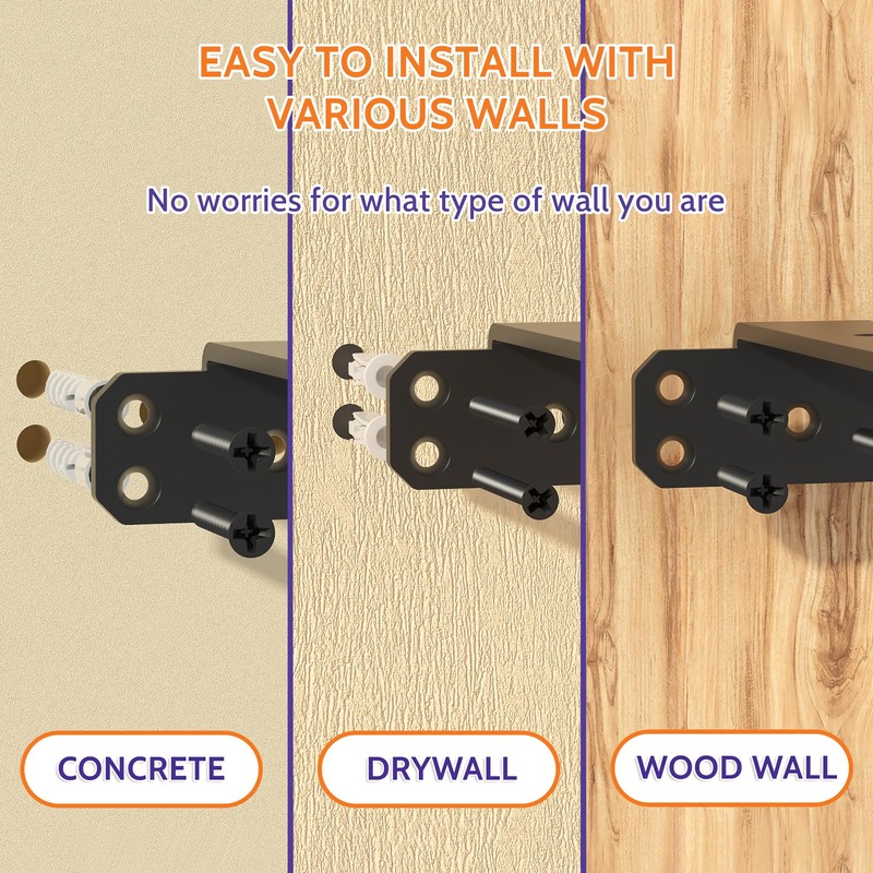 SKYSEN 6 Pack 12" Floating Shelf Bracket, Shelves Brackets, Wood
