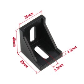 Befenybay 10PCS Extruded Aluminum Profile 4040 Corner Bracket Right Angle with Screws for 8mm Slot Aluminum Extrusion Profile 4040 Series (4040-Black-10 with Screws)