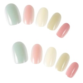 Yuzu Nail Wedding Nail Tip Round Nail Tip with Double Sided Tape Simple Dress Cute H02015-R-C
