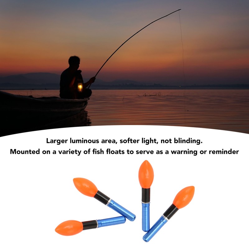 4pcs Bobber Light Glow Sticks Reusable Bulb Type Electronic Fishing