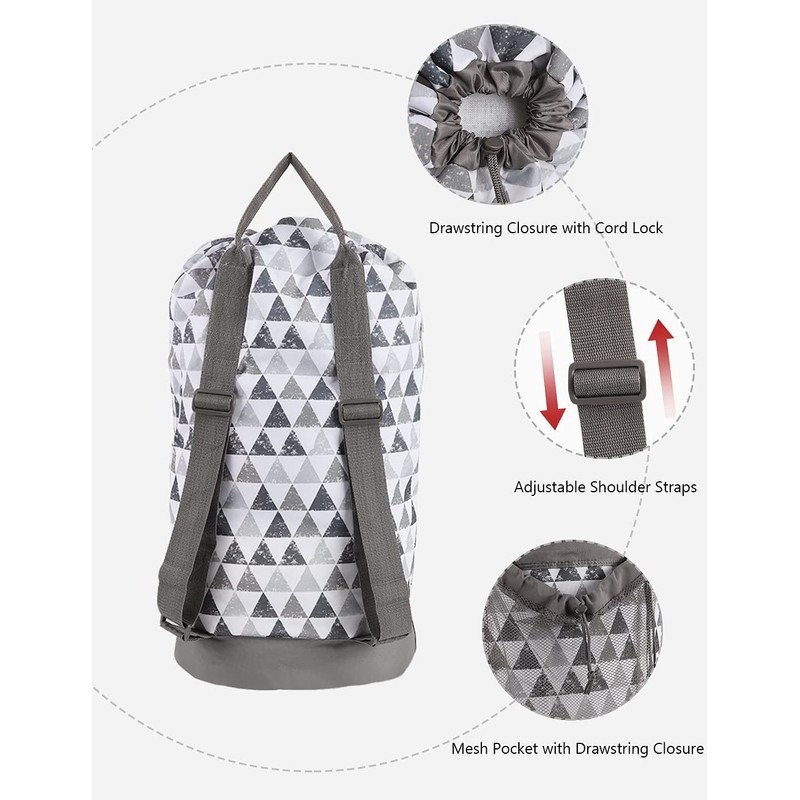 Dalykate Backpack Laundry Bag, Laundry Backpack with Shoulder Straps and