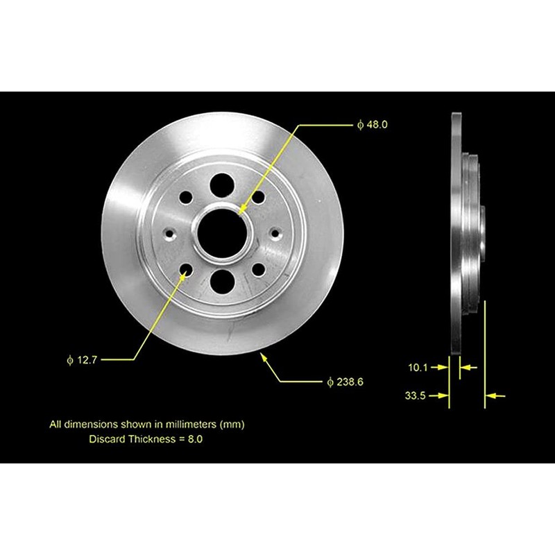 Bendix Premium PRT1573 Rear Brake Rotor for Acura Integra 1989-1986