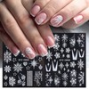 Christmas Nail Art Stickers Decals 5D Embossed Xmas White Snowflake