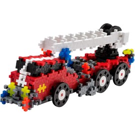 Plus-Plus 9607009 Ingenious Construction Toy, Fire Engine, PlusPlus Go! Building Blocks Set, 500 Pieces