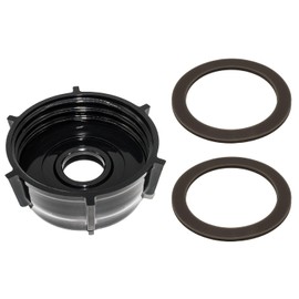 Blendin - Tapa inferior de plástico de repuesto con 2 juntas de goma para juntas tóricas, compatible con licuadoras Oster y Osterizer
