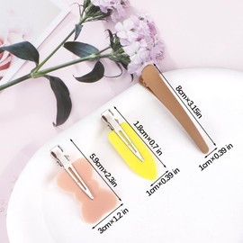 SITAKEGS Spurenloses Haarspangen-Set, 8PCS Friseur-Clips 12PCS Entenschnabel Haarspangen Set, Bunte Haarnadel Kein Verbiegen Keine Knicke, Lockenklammer Make-up Nahtlose Haarspangenklemmen