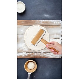 Honwor Wooden Dough Roller Set for Home Baking - Non-Stick Pizza & Baker Rollers (18cm/7in) - Enhance Your Kitchen Experience!