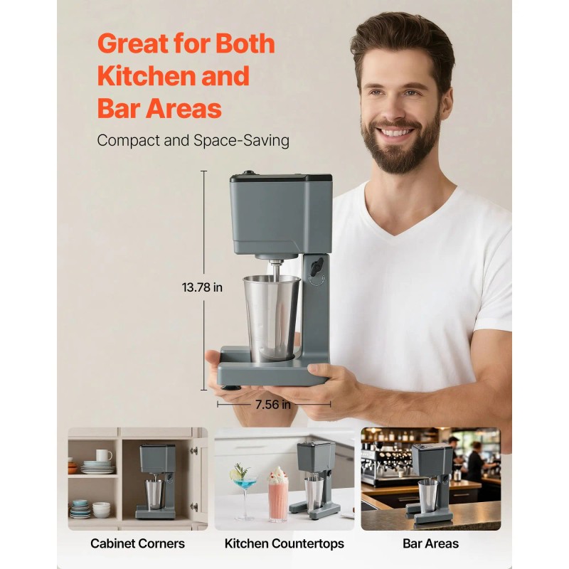 150W Electric Single Head Drink Mixer Blender Machine Dual Speed
