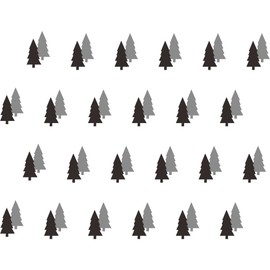 ANFRJJI Removable PVC Pine Tree Wall Stickers - 48pcs Woodland Forest Tree Decals for Kids Room and Home Decor - 2 Colors Peel and Stick Nature Wall Art - Small Size JWH192 (Black+Gray 4"x2" inch)
