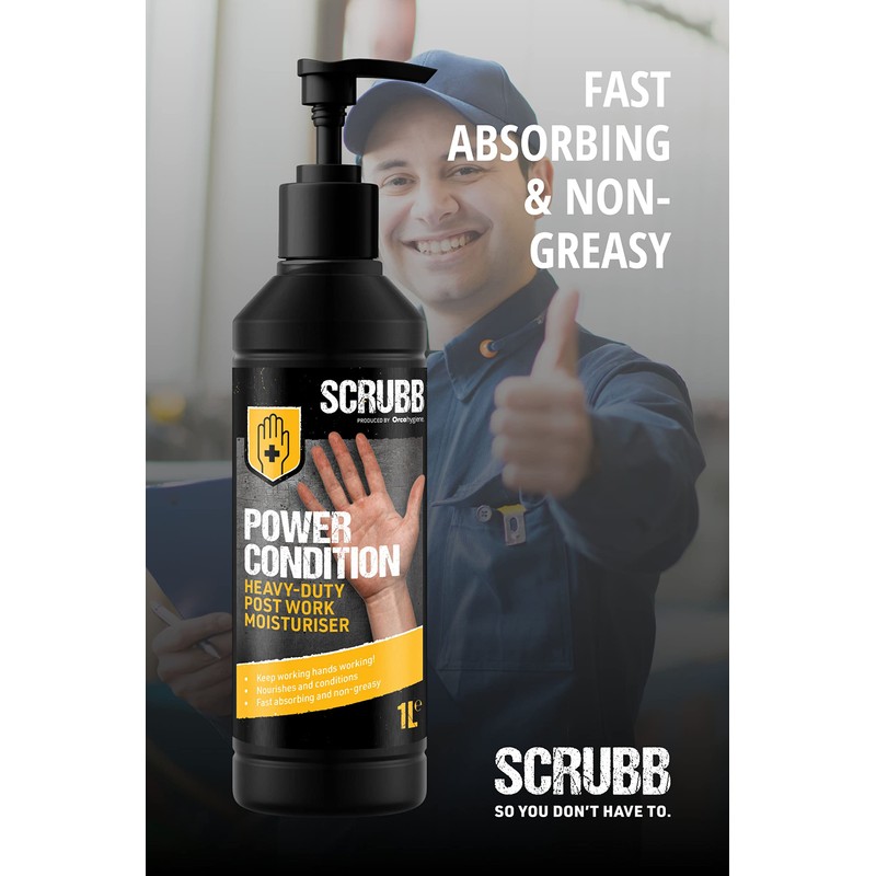SCRUBB Power Condition Heavy Duty Post Work Moisturiser, Fast Absorbing,