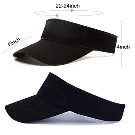 Tergy 8 piezas unisex de visera deportiva para mujer, gorra ajustable, gorra de béisbol, tenis, golf, gorra de sol para hombres, color negro, Negro -, One Size