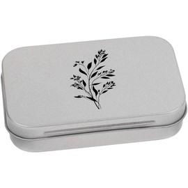 Azeeda 95mm 'Herbal Plant Silhouette' Metal Hinged Tin/Storage Box (TT00282072)