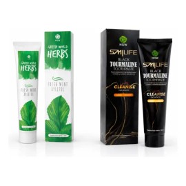 Pack 2 Crema Dental Green Sin Flúor Y Black Con Turmalina