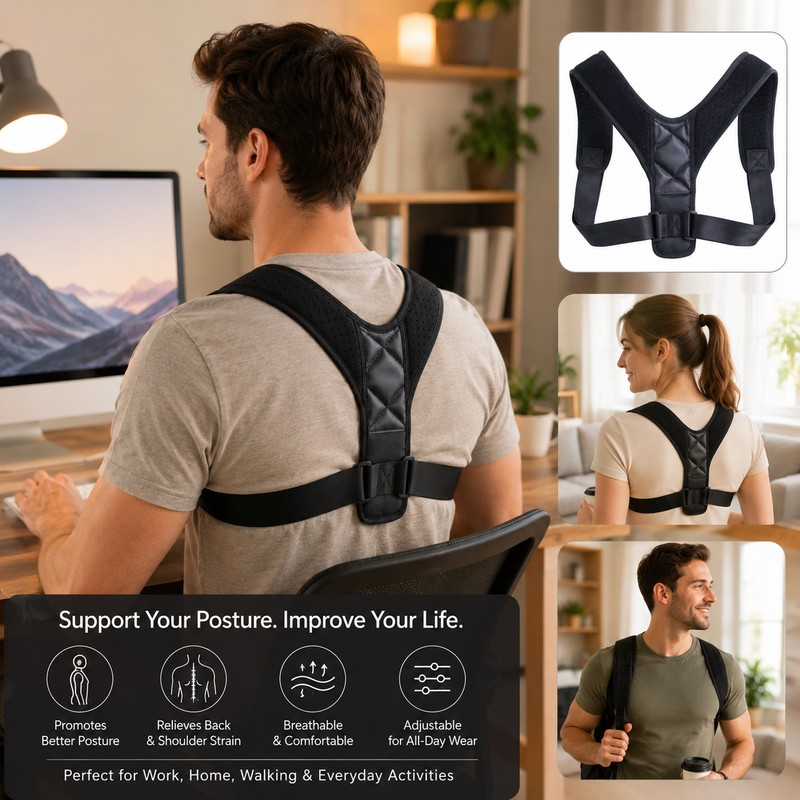 Posture Corrector Back Brace for Daily Support – Adjustable Shoulder
