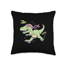 Funny headband Dinosaur for running Lovers and Sports Fans Throw Pillow