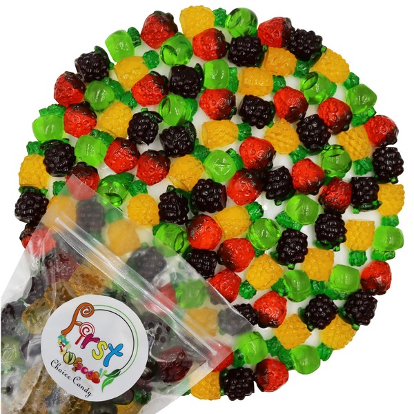 FirstChoiceCandy 3D Juicy Gummy Fruit Candy (Assorted Fruit, 2 Pound (Pack of 1))