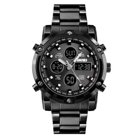 Men's Watch Digiana Watch Chronograph Business Casual Japanese Movement Aram Function Calendar Day Stopwatch Digiana Watch Luminous Light SS Strap 30M Waterproof Round Face with Band Adjustment Tool,