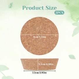 2pcs Large Cork Stoppers for Jars Cork Lids for Glass Bottles Tapered Plugs Corks Bottle Stoppers Soft Wood Corks Replacement Wine Bottle Lids for Canning Jars (3.54x2.95x0.98 Inch)
