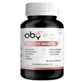 OBY Inositol con Myo y D-Chiro Inositol, Acido Folico, Hierro, Extracto de Arándano | Suplemento en cápsulas de 701 mg (120 Cápsulas)