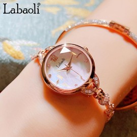 Women Watches Bracelet Diamond Ladies Female Small Rose Gold Fashion Luxury Crystal Thin Waterproof Casual Wife Gifts White Wrist Watch