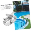 Kisangel 2pcs Ground Pool Cover Cable Winch Self-Locking Hoist for