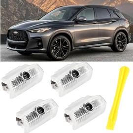 No Fade Car Door Lights Logo Projector - Clear LED Welcome Lights Projector Car Accessories Compatible with Infiniti G/M/Q/FX/EX/QX Series - 4pcs