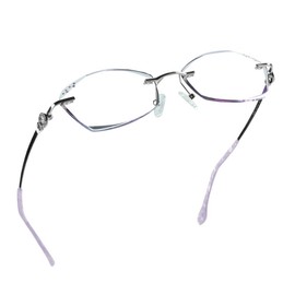LifeArt Rimless Blue Light Blocking Reading Glasses with Customize Lens Reduce Eyestrain with diamond Stylish for Women (Silver)