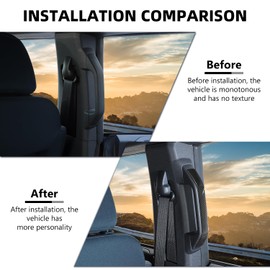 RAZPOY B-Pillar Handle Grab Panel Trim Cover Compatible with 2021-2023 Ford Bronco Carbon Fiber Interior Accessories 4-Door