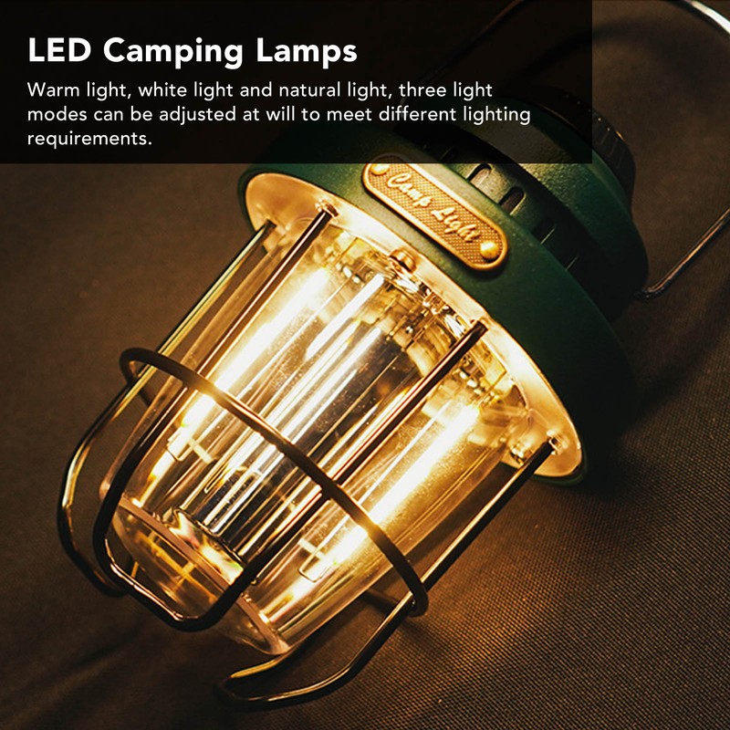 Camping Lantern Retro USB Charging 3 Light Modes IPX4 Waterproof