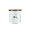 Purely Home Wild Rabbits Tea Canister - Green Metal Enamel