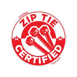 Zip Tie Certified Funny Stickers - Technician Decal (3, 3x3 Inch)