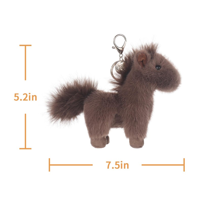 Apricot Lamb Brown Wild Horse Cute Keychain Plushies, Soft Stuffed