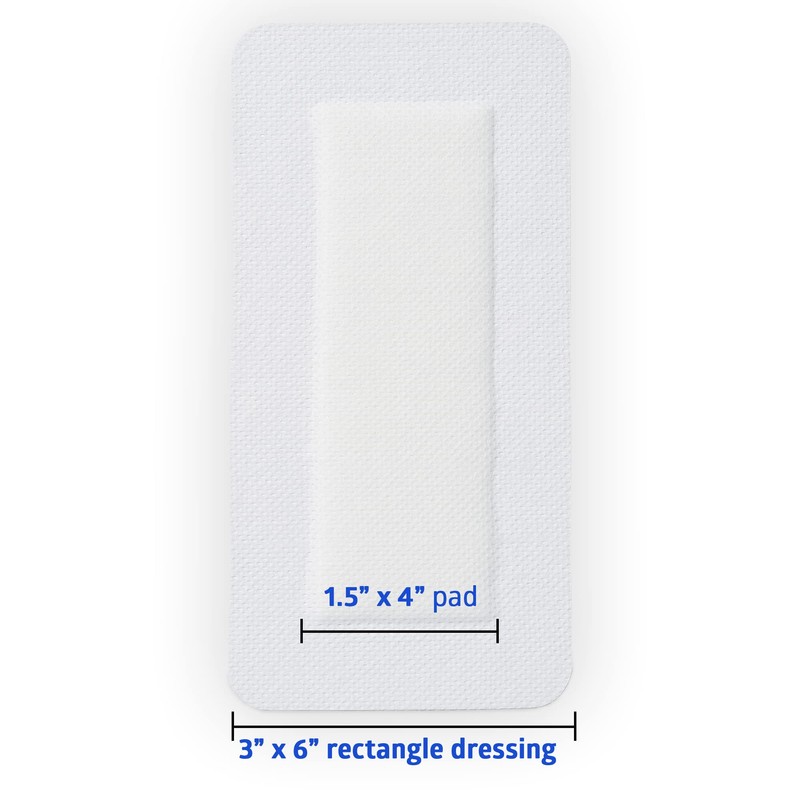 Medline Sterile Bordered Gauze, 3" x 6" with 1.5" x