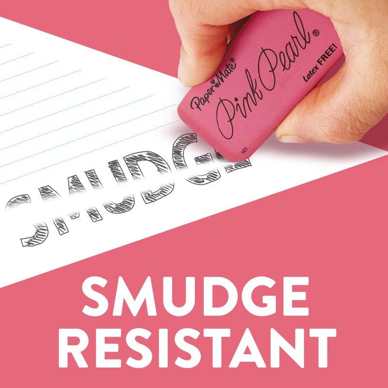 Paper Mate Pink Pearl Erasers, Medium, 24 Count