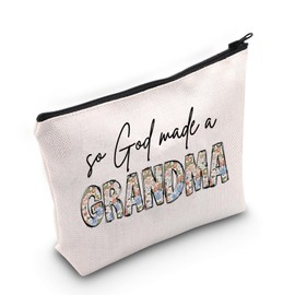 Nana Life Gift So God Made A Grandma Makeup Bag Boho Floral Grandma Travel Bag with Zipper Grandmother Gift