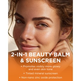 Andalou Naturals Vitamin C BB Beauty Balm Sheer Tint SPF 30 - 2-in-1 BB Cream & Mineral Sunscreen for Face - With Non-Nano Zinc Oxide Skin Protection - 2 fl oz