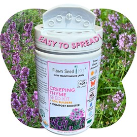 Flawn Seed Kits Creeping Thyme Seed Kit, Easy Spread Shaker Spreader, Low Maintenance, Alternative Ground Cover, Covers Up to 500 SqFt