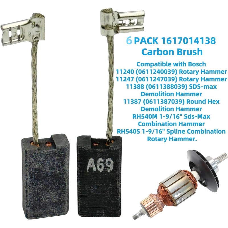 1617014138 Rotary Hammer Carbon Brush for 11240 11240 11247 11388